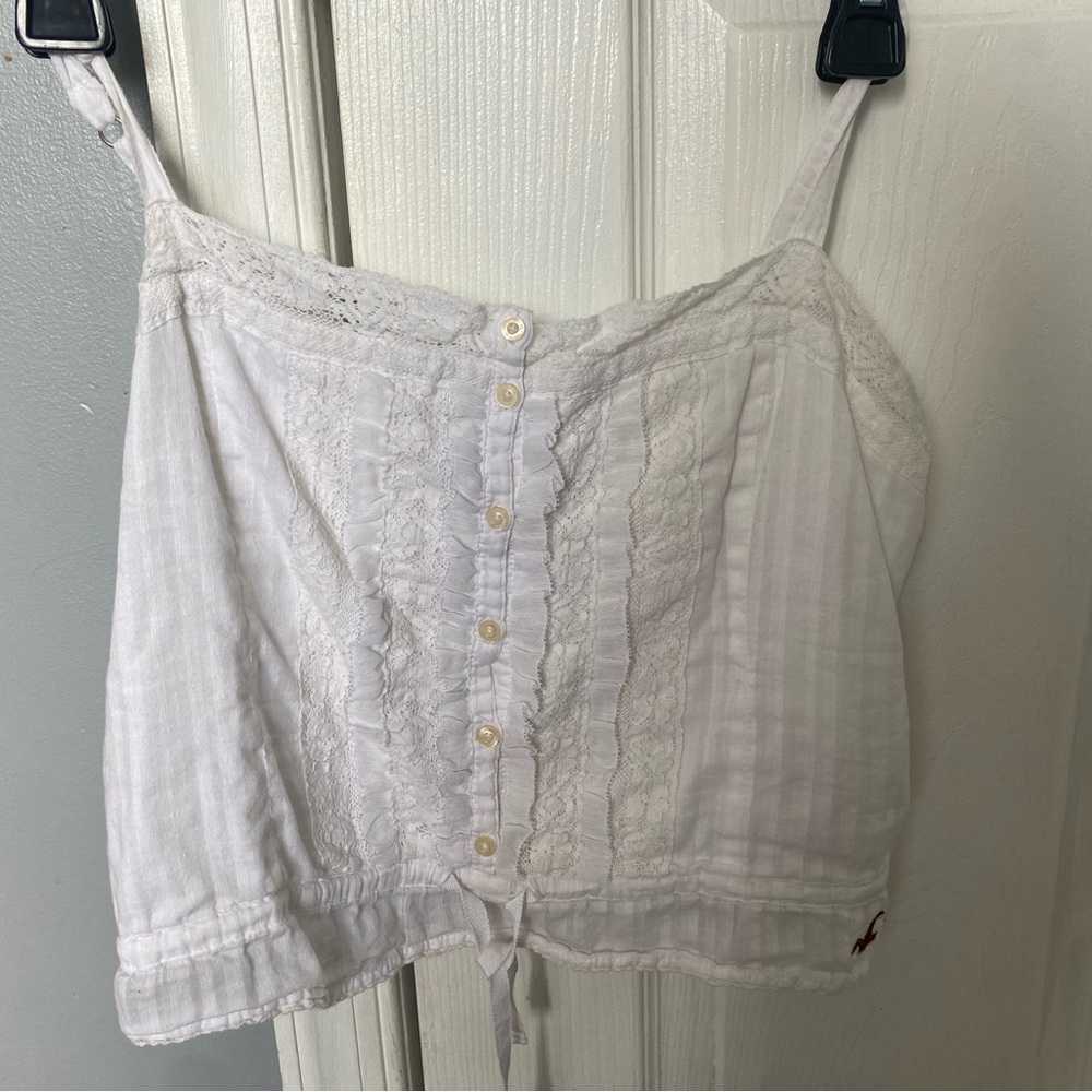 white hollister top